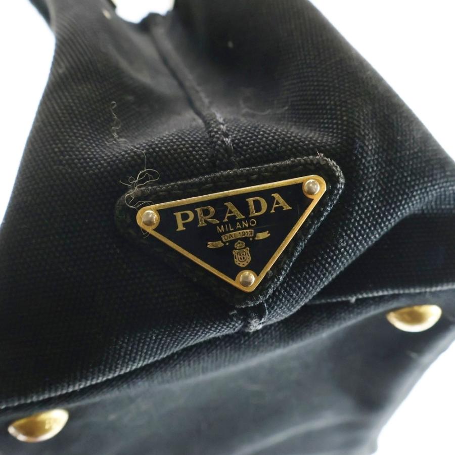 【美品】　PRADA カナパ　ハンドバッグ　ブラック　キャンバス A4収納可 美品 プラダ キャンバス カナパ ハンドバッグ ブラック 【公式通販】