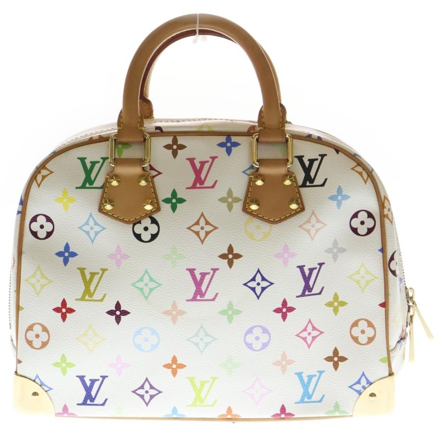 LOUIS VUITTON ルイヴィトン モノグラム マルチカラー トゥルーヴィル ブロン ハンドバッグ ホワイト レザー×PVC M92663 ゴールド金具_1