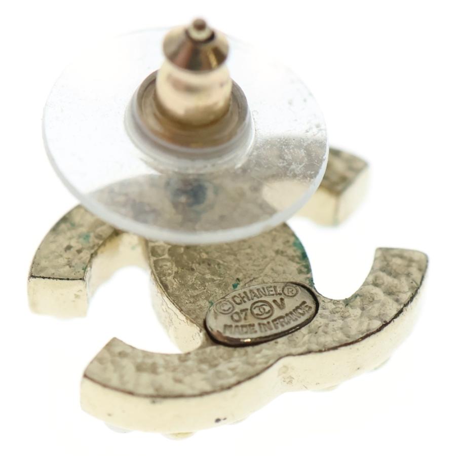 CHANEL（シャネル） ココマーク パール ロゴ ピアス ホワイト×ゴールド