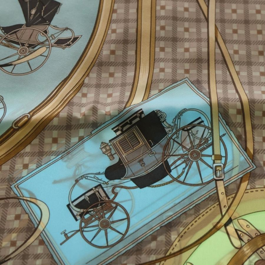 HERMES（エルメス） カレ70 馬車の変遷 総柄 シルクスカーフ マルチ