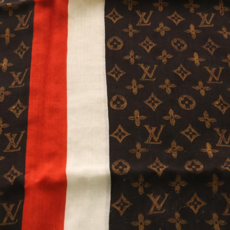 LOUIS VUITTON ルイヴィトン M75507 モノグラム ジャガードシルクウールストール  ピンク×ネイビー LOUIS VUITTON ルイヴィトン M75507 モノグラム ジャガードシルク