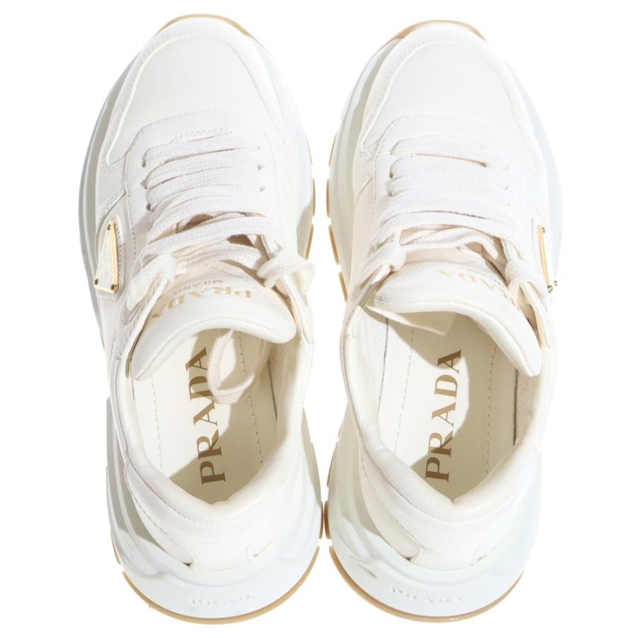 極美品✨PRADA オールレザー 三角ロゴプレート Prax01 スニーカー 白 PRADA（プラダ） Prax 01 トライアングルロゴプレートレザーローカット