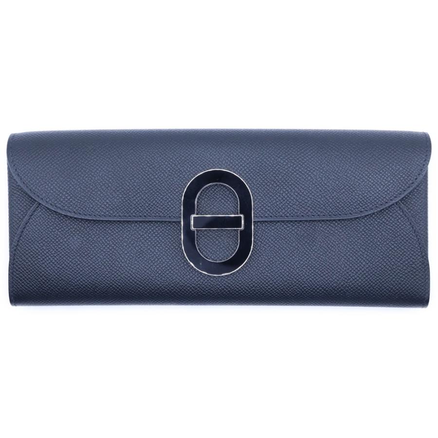 HERMES エルメス シェーヌダンクル マイヨントゥーゴー 長財布 ショルダーウォレット ショルダーバッグ ブラック レザー エプソン B刻印 HERMES（エルメス） シェーヌダンクル マイヨントゥーゴー 長財布
