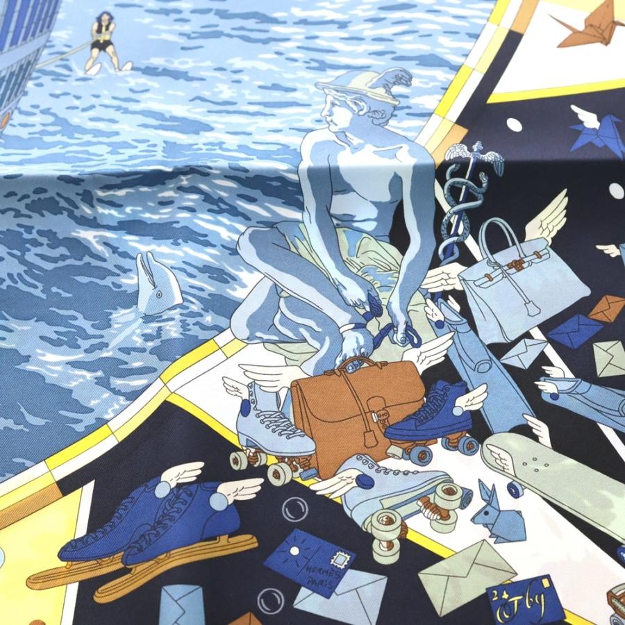 HERMES（エルメス） カレ 90 FRAGSHIP フラッグシップ ネイビー シルク