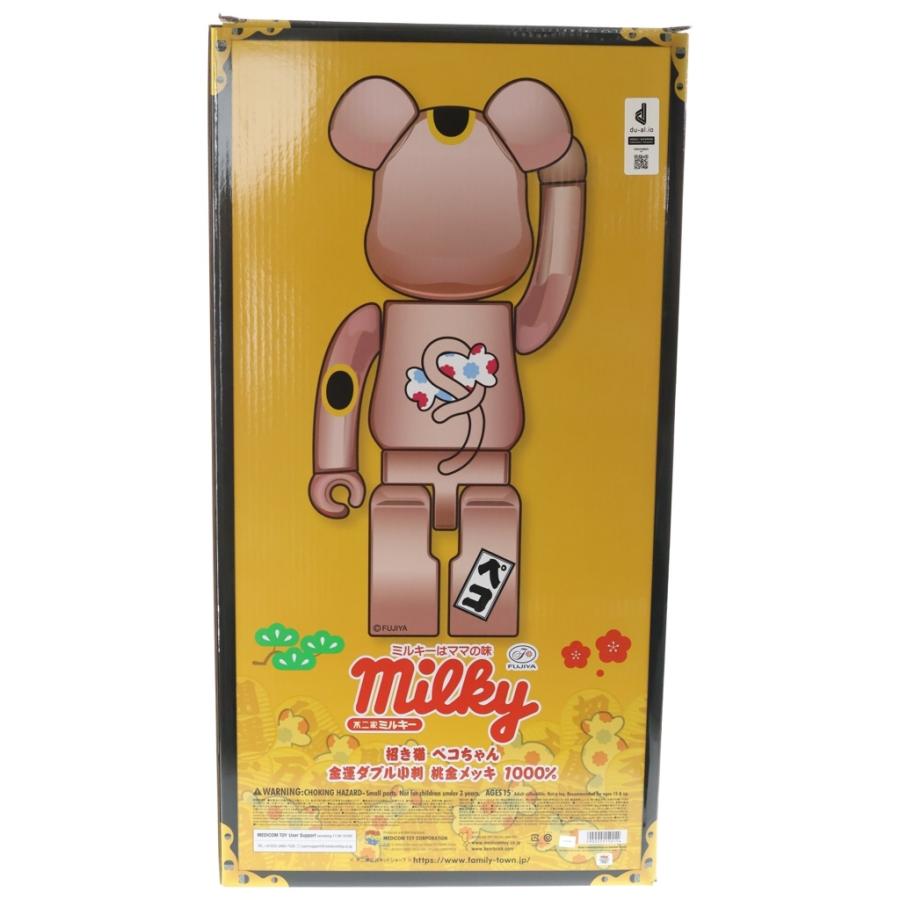 ベアブリック　招き猫 ペコちゃん 桃金メッキ　フィギュア　 未開封 BE@RBRICK ベアブリック ×不二家 ペコちゃん 招き猫 金運ダブル小判 桃