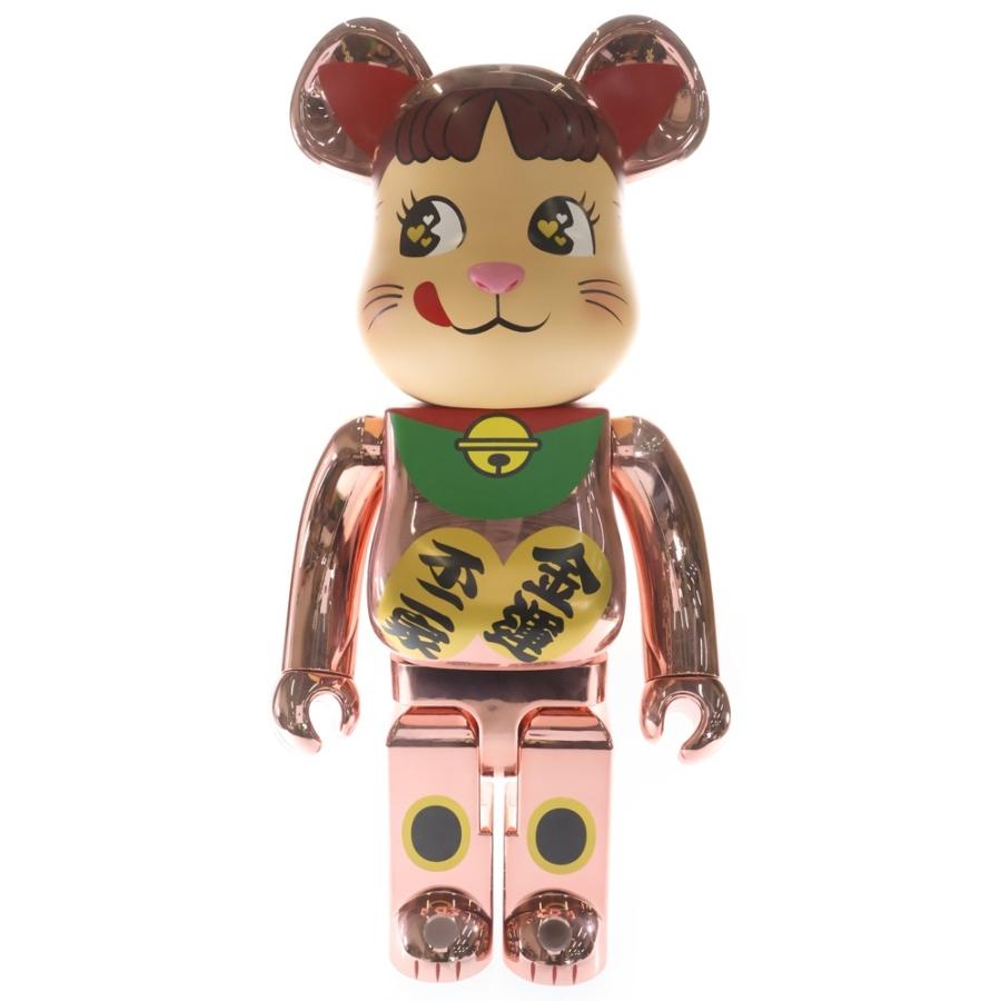 BE@RBRICK ベアブリック ×不二家 ペコちゃん 招き猫 金運ダブル小判 桃 