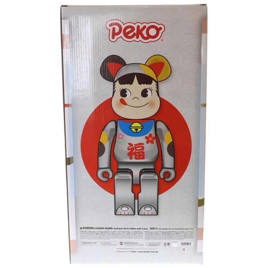 BE@RBRICK ベアブリック ×不二家 ペコちゃん 招き猫 福銀メッキ 1000 