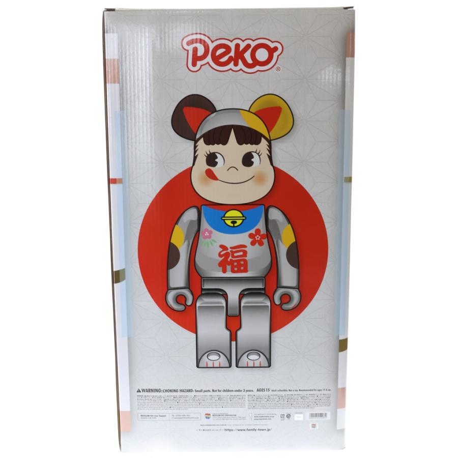 ベアブリック　招き猫 ペコちゃん 福 銀メッキ 1000％ BEAR BRICK (ベアブリック) 招き猫ペコちゃん 福銀メッキ 1000