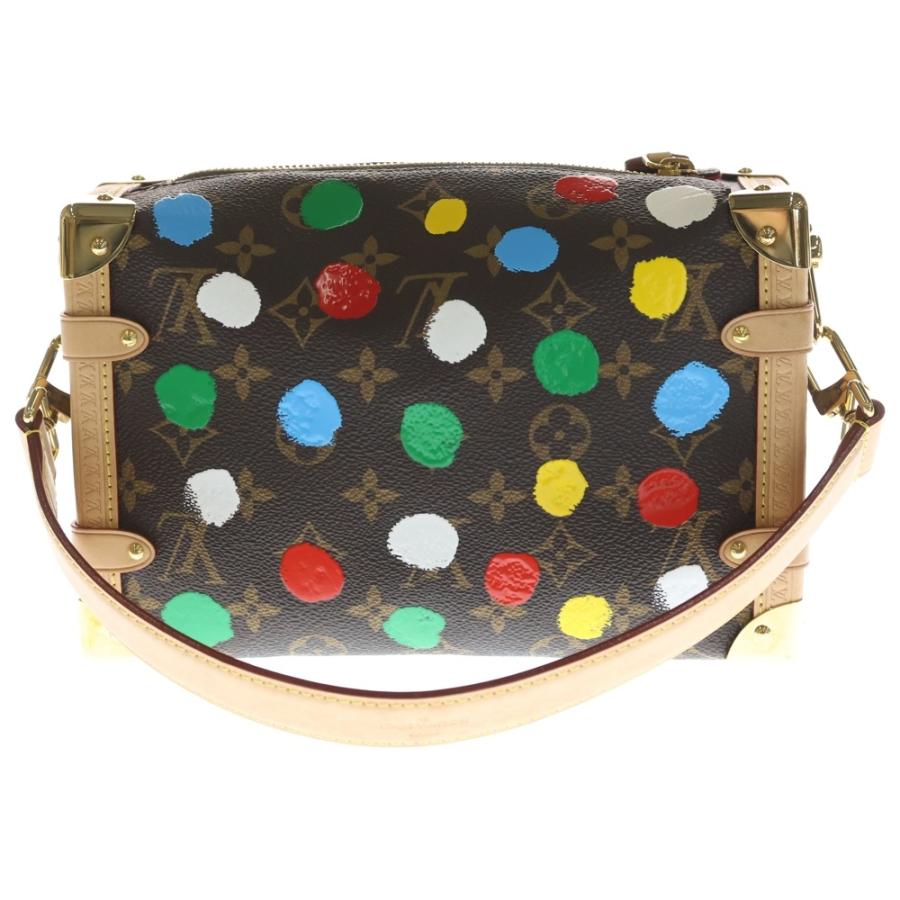 LOUIS VUITTON ルイヴィトン ×草間彌生 モノグラム サイドトランク ショルダーバッグ ハンドバッグ ブラウン×レザー ICタイプ M46396 ゴールド金具 LOUIS VUITTON（ルイ・ヴィトン） ×草間彌生 モノグラム サイド