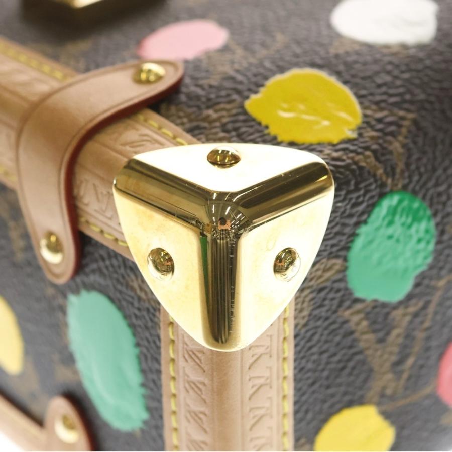 LOUIS VUITTON ルイヴィトン ×草間彌生 モノグラム サイドトランク ショルダーバッグ ハンドバッグ ブラウン×レザー ICタイプ M46396 ゴールド金具 LOUIS VUITTON（ルイ・ヴィトン） ×草間彌生 モノグラム サイド