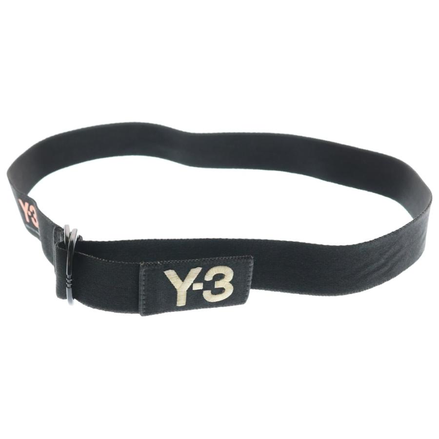 Y-3 ワイスリー ロゴ刺繍 Dカンバックル ロング ベルト ブラック Y-3 ワイスリー ロゴ刺繍 Dカンバックル ロング ベルト ブラック