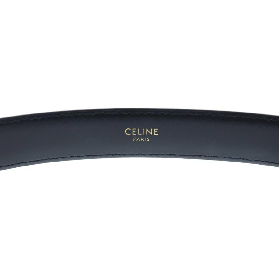 CELINE セリーヌ トリオンフ パイソン レザーベルト ブラック ゴールド金具 CELINE（セリーヌ） トリオンフ パイソン レザーベルト ブラック