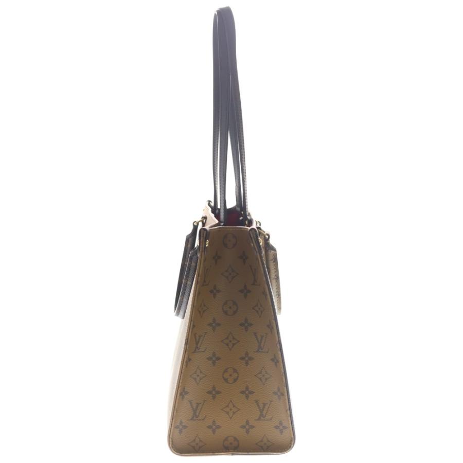 LOUIS VUITTON ルイヴィトン オンザゴーMM モノグラム ジャイアント リバース PVC レザー 2WAY ハンド ショルダー トートバッグ ゴールド金具 ブラウン M45321 ルイヴィトン トートバッグ モノグラム・リバース ジャイアント
