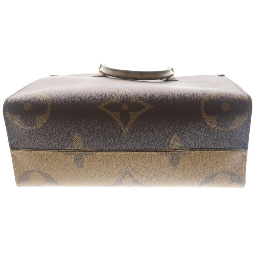 LOUIS VUITTON ルイヴィトン オンザゴーMM モノグラム ジャイアント リバース PVC レザー 2WAY ハンド ショルダー トートバッグ ゴールド金具 ブラウン M45321 LOUIS VUITTON（ルイ・ヴィトン） オンザゴーMM モノグラム リバース
