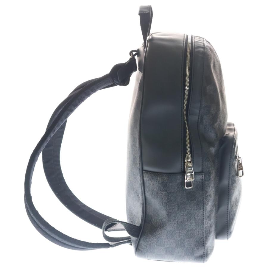LOUIS VUITTON ルイヴィトン ダミエグラフィット ジョッシュ リュックサック バックパック ブラック レザー×PVC N41473 シルバー金具_2
