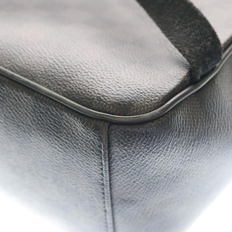 LOUIS VUITTON ルイヴィトン ダミエグラフィット ジョッシュ リュックサック バックパック ブラック レザー×PVC N41473 シルバー金具_4