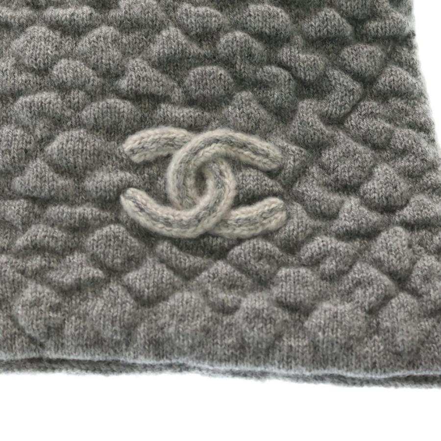 CHANEL（シャネル） ココマーク ストール グレー カシミア×シルク