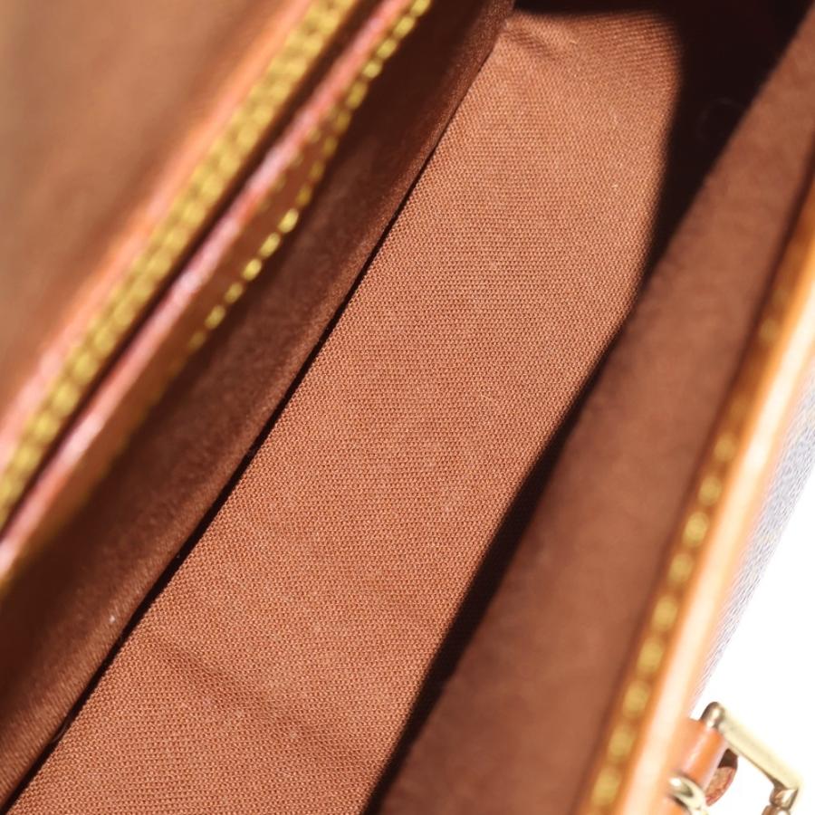 LOUIS VUITTON ルイヴィトン モノグラム ソローニュ ショルダーバッグ ショルダーポシェット ブラウン レザー×PVC M42250 ゴールド金具