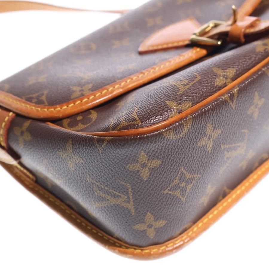 LOUIS VUITTON ルイヴィトン モノグラム ソローニュ ショルダーバッグ ショルダーポシェット ブラウン レザー×PVC M42250 ゴールド金具