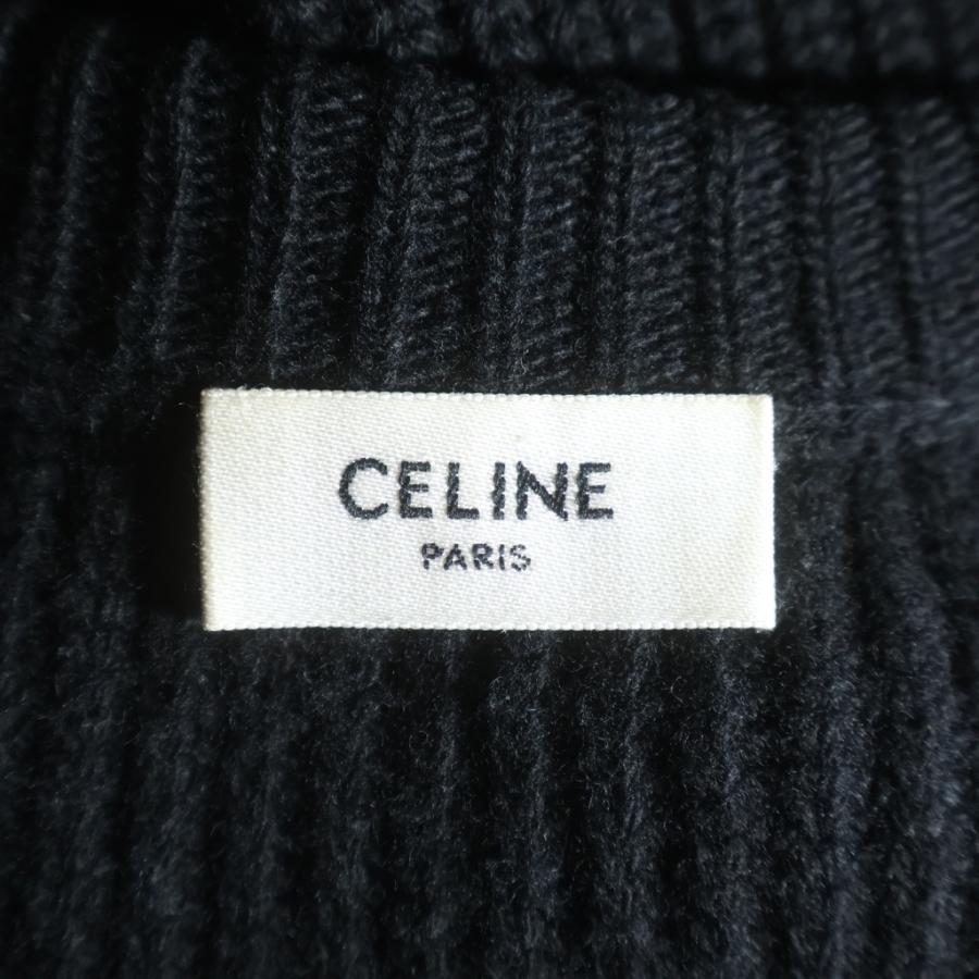 CELINE セリーヌ 21AW Embroidery Over Size Sweater ロゴエンブロイダリー オーバーサイズニットセーター ブラック 2A19R423Pの画像