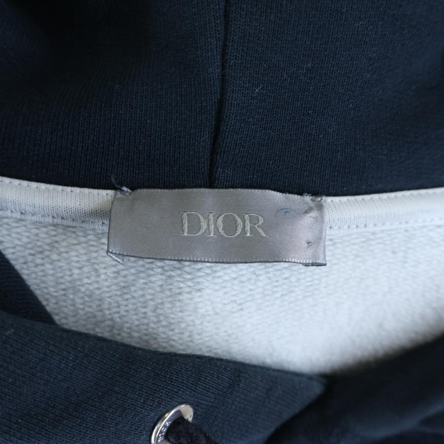 Christian Dior クリスチャンディオール ロゴ刺繍 プルオーバーパーカー フーディー ホワイト×ブラック 213J680A0531の画像