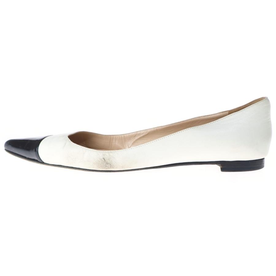MANOLO BLAHNIK マノロブラニク パテント コンビレザー フラット