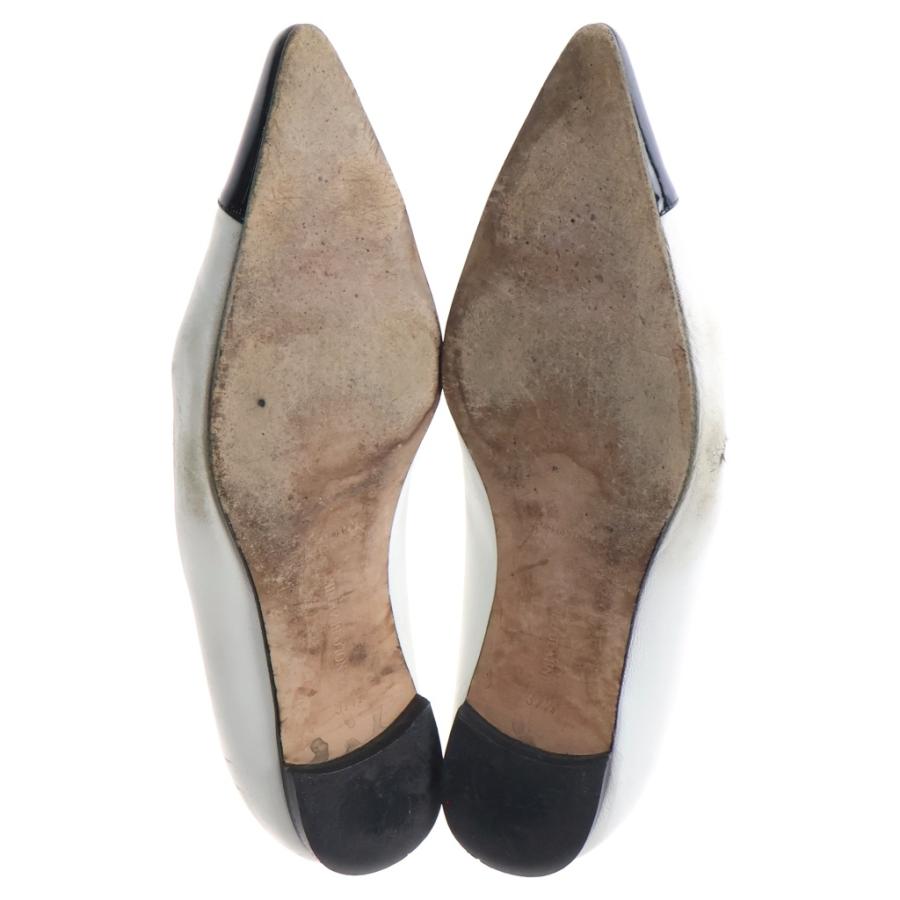 MANOLO BLAHNIK マノロブラニク パテント コンビレザー フラット