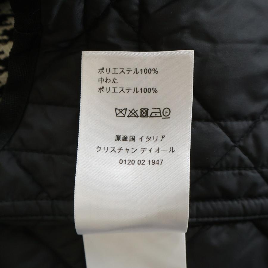クリスチャンディオール ガンクラブチェック 千鳥総柄 中綿ライナー付き ウール 3B ロングジャケット コート 351V43A1433の画像