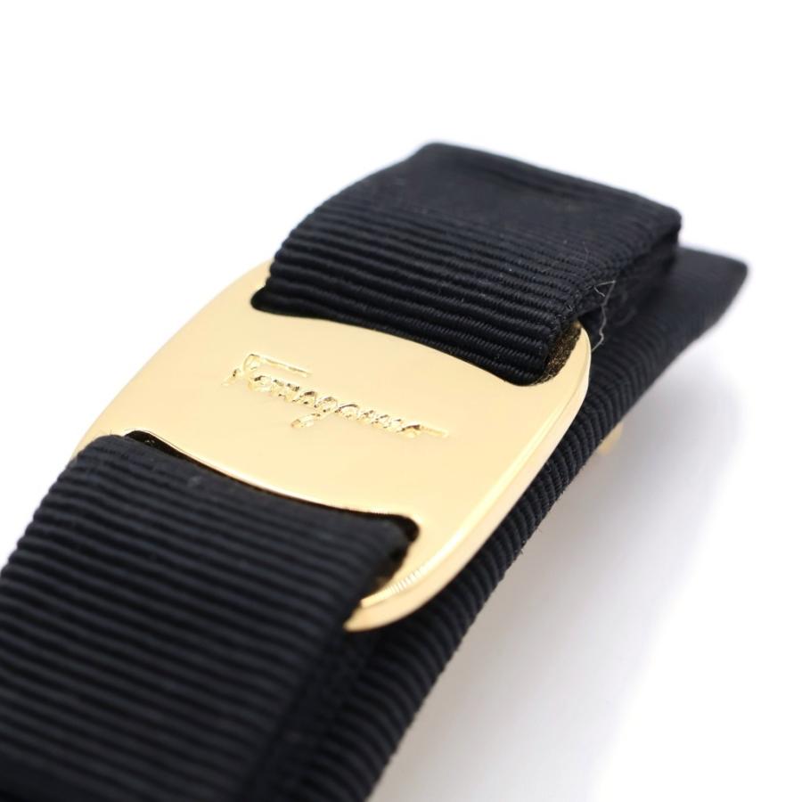 【フェラガモ】Ferragamo バレッタ ヴァラリボン ブラック　ゴールド金具 FERRAGAMO（フェラガモ） Salvatore Ferragamo サルヴァトーレ ヴァラ