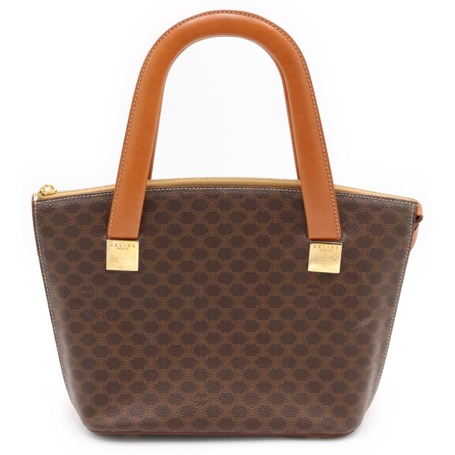 CELINE（セリーヌ） マカダム ハンドバッグ ミニトートバッグ ブラウン 
