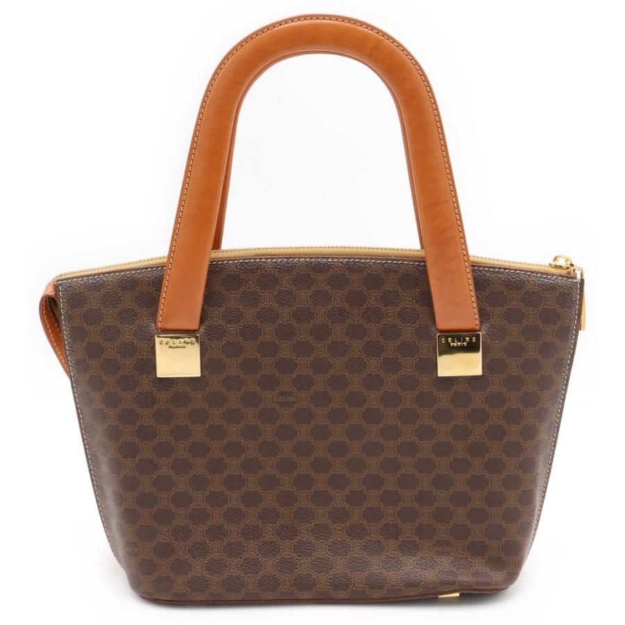CELINE（セリーヌ） マカダム ハンドバッグ ミニトートバッグ ブラウン 