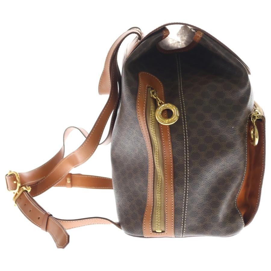 【CELINE】リュック　バックパック　マカダム柄　ゴールド金具　PVC CELINE（セリーヌ） マカダム リュックサック バックパック ブラウン