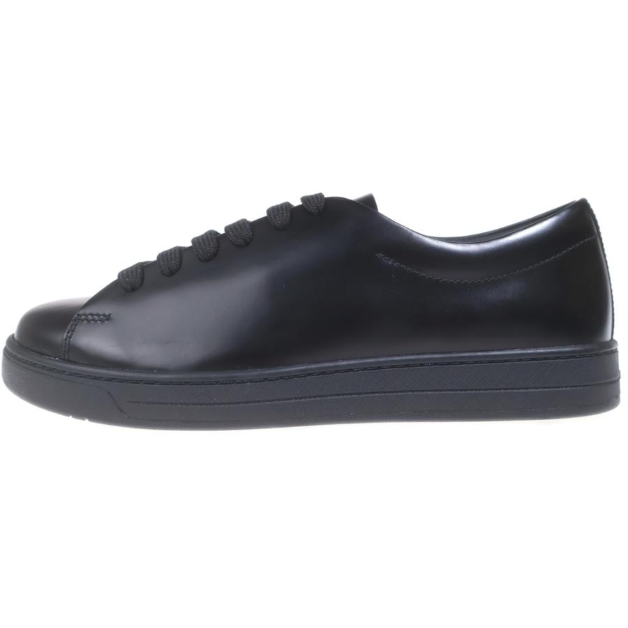 良品　PRADA プラダ レースアップ フラット シューズ 靴　ブラック　38 PRADA（プラダ） ブラッシュドレザー レースアップ ローカットシューズ