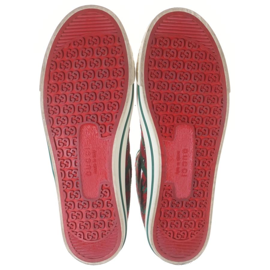 GUCCI グッチ テニス1977 インターロッキングG ハイカットシューズ スニーカー レッド/グリーン GUCCI（グッチ） テニス1977 インターロッキングG ハイカットシューズ