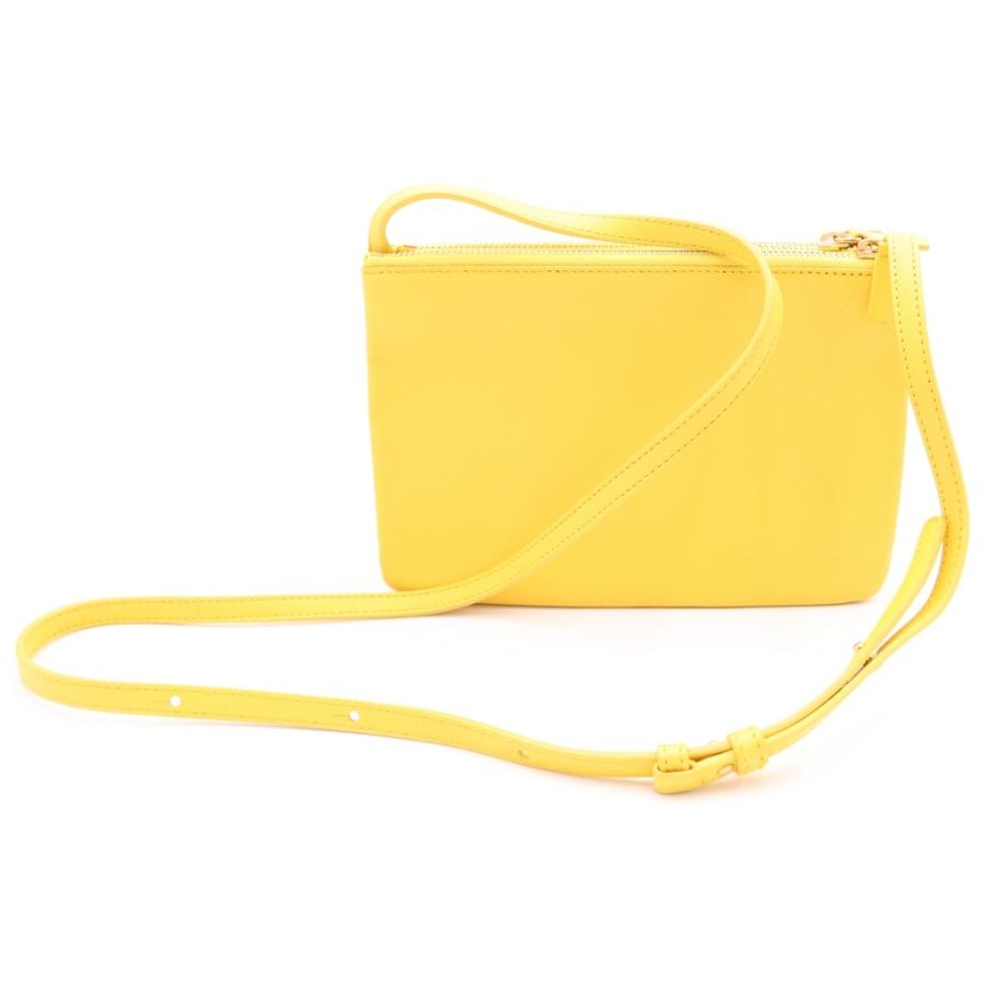 CELINE セリーヌ ケース イエロー CELINE（セリーヌ） トリオ スモール レザー ショルダーバッグ ポーチ