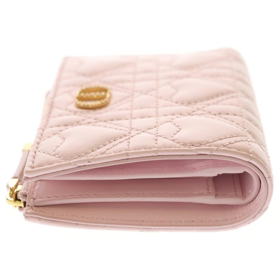 DIOR ディオール カロ ピンク ハート 二つ折り財布 コンパクト