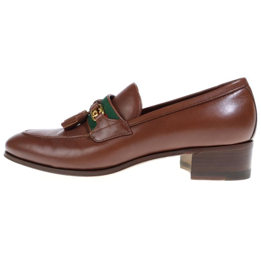 GUCCI（グッチ） インターロッキングG ウェブライン レザー タッセル