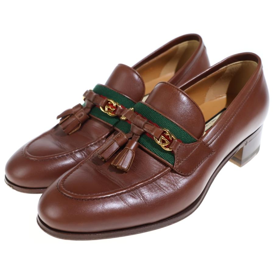 GUCCI（グッチ） インターロッキングG ウェブライン レザー タッセル
