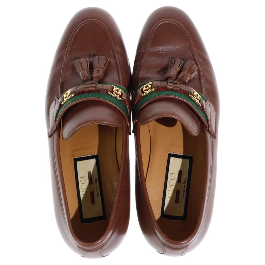 GUCCI（グッチ） インターロッキングG ウェブライン レザー タッセル