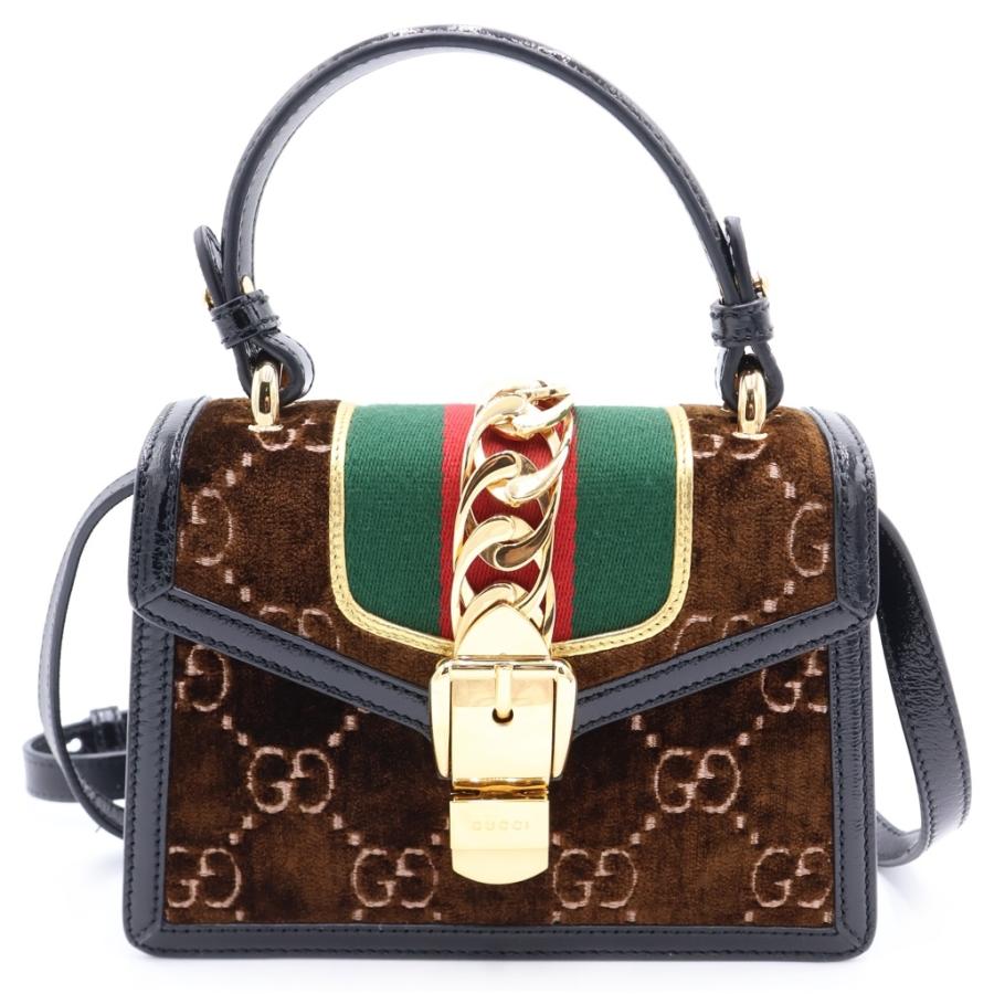 GUCCI（グッチ） シルヴィ シェリーライン ベルベット ベロア レザー