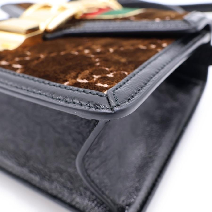 GUCCI ショルダーバッグ GGベルベット ブラック シルヴィ　極美品 GUCCI（グッチ） シルヴィ シェリーライン ベルベット ベロア レザー