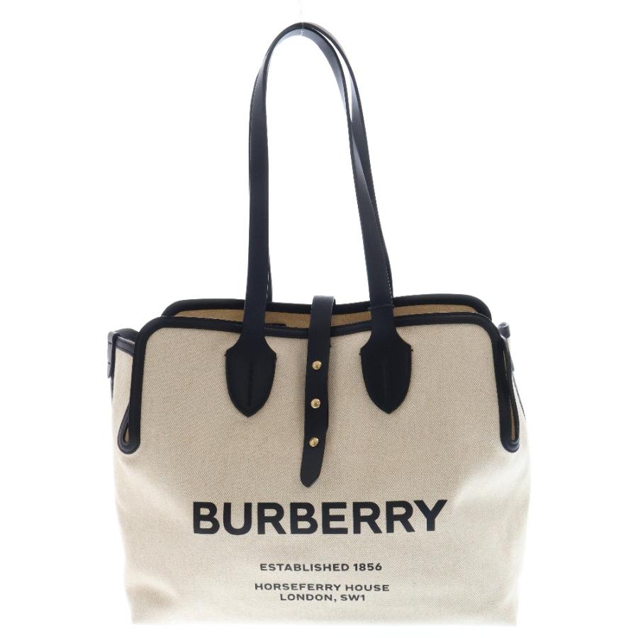 【24時まで】BURBERRY ホースフェリー トートバッグ キャンバストート BURBERRY（バーバリー） ホースフェリー ロゴ トートバッグ ベージュ