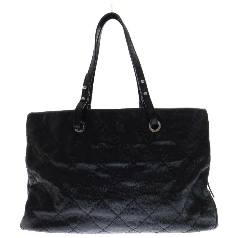 CHANEL シャネル オンザロード トートバッグ 黒 カーフスキン SV CHANEL シャネル オンザロード トートバッグ 黒 カーフスキン SV