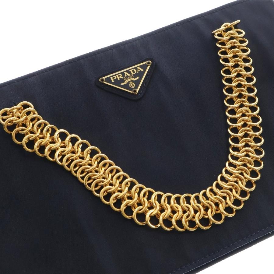 PRADA（プラダ） チェーンハンドバッグ ネイビー テスート