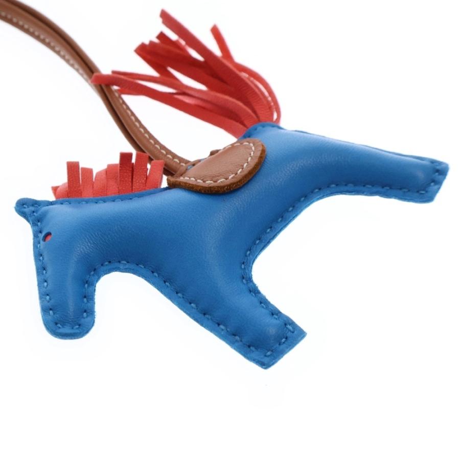 HERMES エルメス ロデオチャームPM ブルーザンジバル×ローズテキサス  