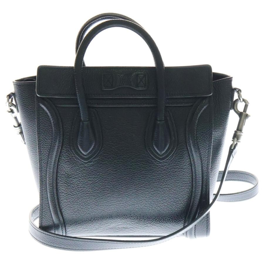 CELINE セリーヌ ラゲージ ナノ 2WAY レザーハンドバッグ