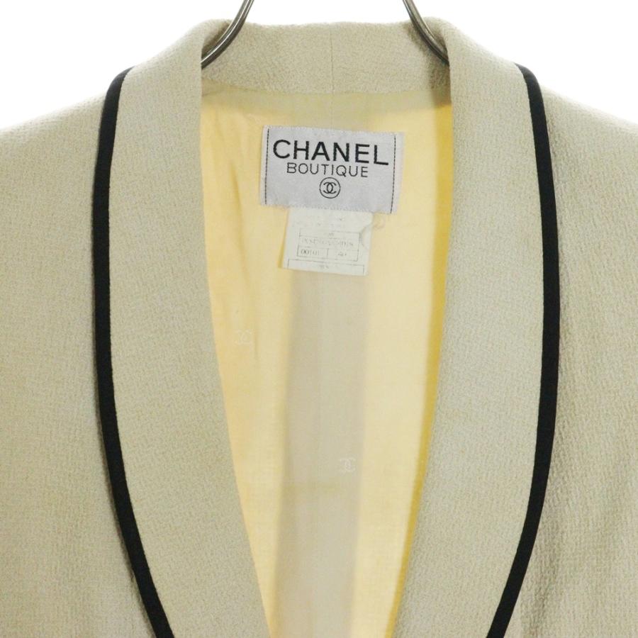 CHANEL - CHANEL シャネル P95 スプリングコレクション ココマークボタン パイピング ショールカラー 1B ツイード テーラードジャケット アイボリー/ブラック レディース PO4790VO4018 CHANEL（シャネル） P95 スプリングコレクション ココマークボタン