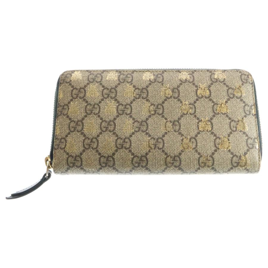 GUCCI（グッチ） GGスプリーム BEE 蜂 ラウンドファスナー長財布