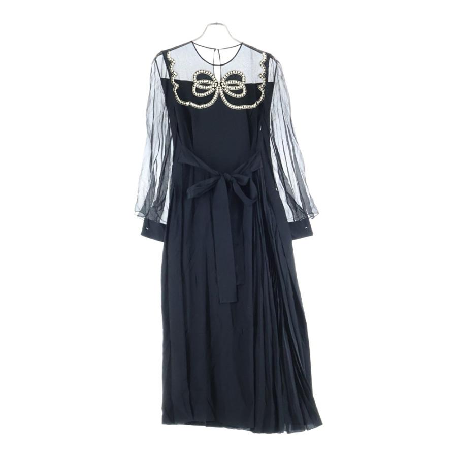 FENDI（フェンディ） 17AW パール刺繍 シースルー切り替え プリーツ