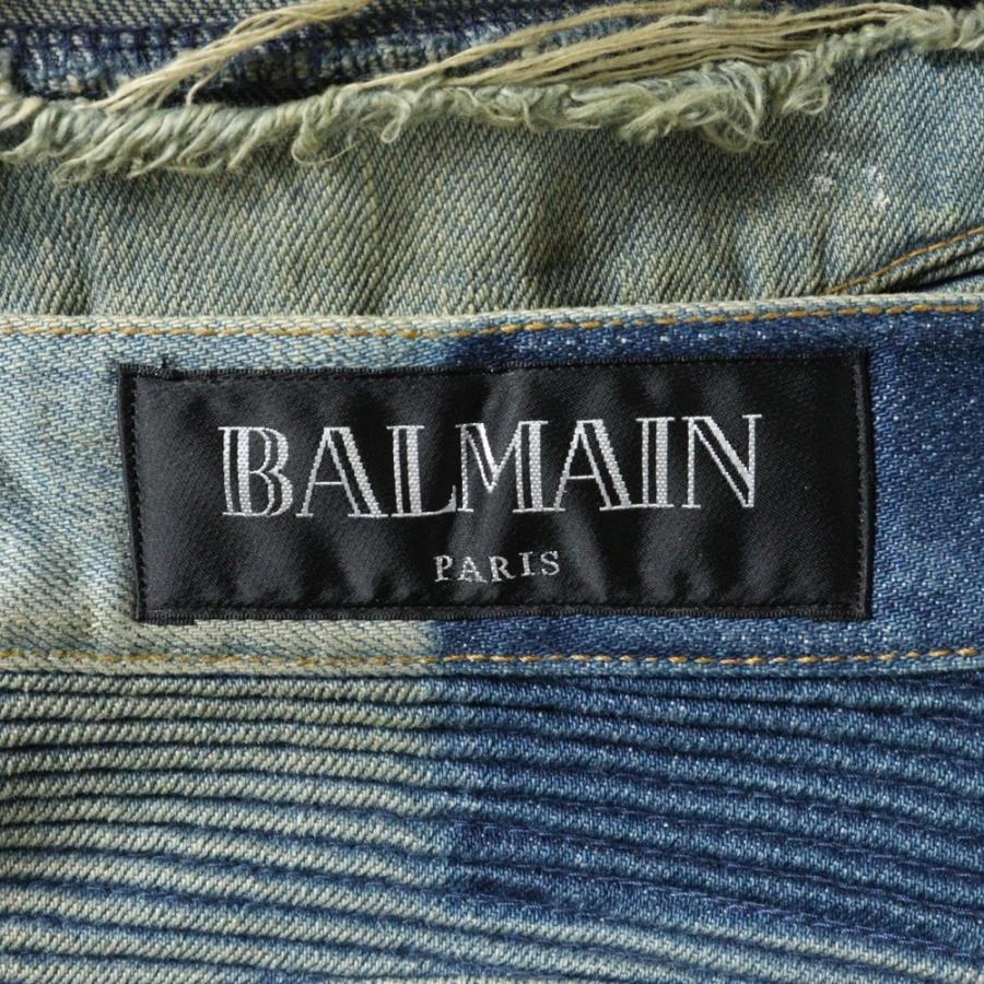BALMAIN（バルマン） 15SS シープスキン レザーパッチ クラッシュ加工